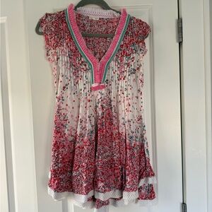 Poupette St. Barth Pink and White Floral Dress